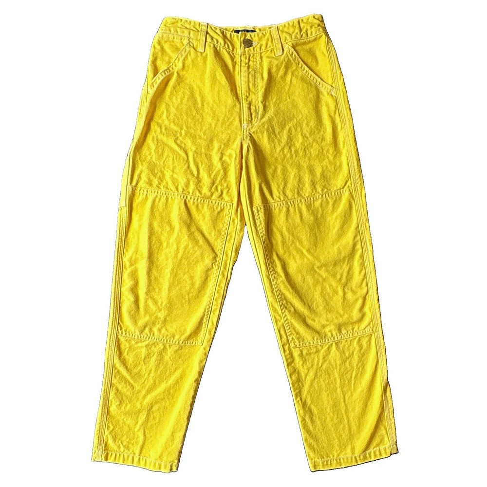 Polo Ralph Lauren Boys Solid Yellow Pants Size 12 Button Flat Front